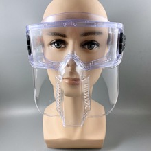 洁星2082-A防雾防冲击面罩式眼罩防酸碱护目镜透明镜片PC厂家批