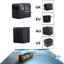 工厂直销全球通旅游2USB充电器5V1A多国转换插头可印刷商标logo