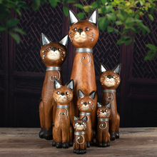 泰国进口客厅装饰摆件东南亚木质工艺品猫泰国暹罗猫桌面摆件