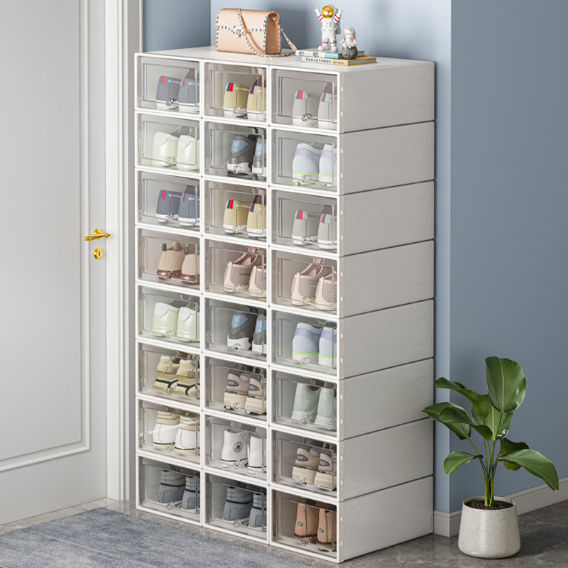 Folding Drawer Transparent Shoe Box Household Shoe Rack Shoe Cabinet Shoes Deposit Box Storage Box Artifact Space Saving 0819