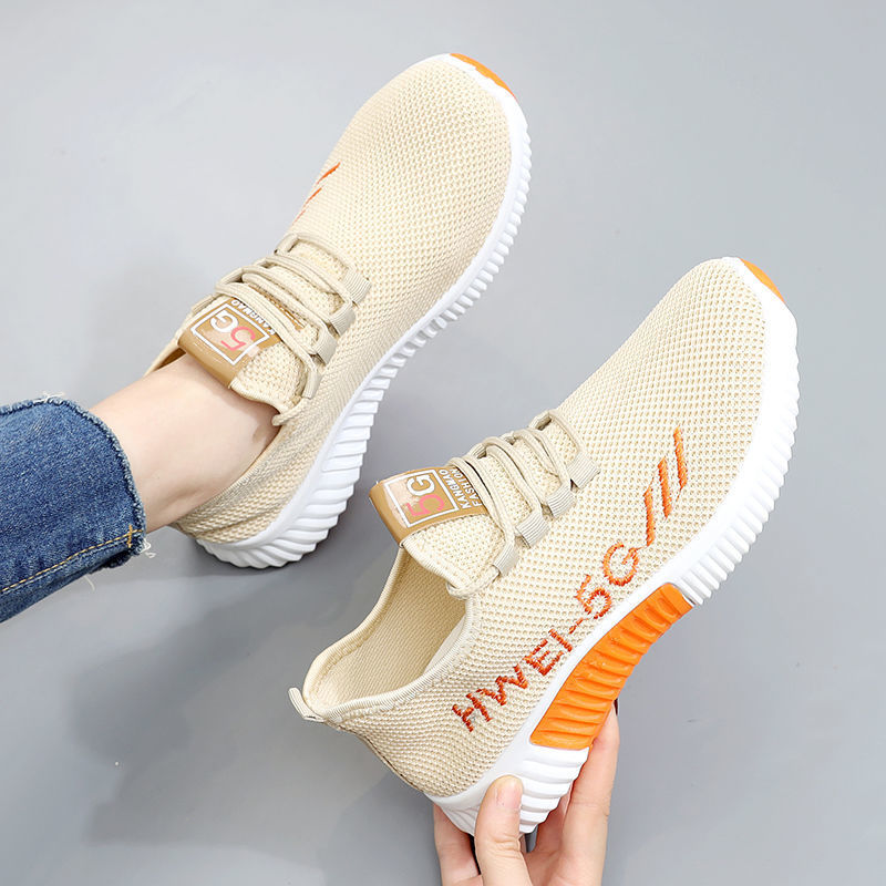 One Piece Dropshipping Autumn New Casual Shoes Women's Sports Shoes Korean All-Matching Fashion Flyknit Running Shoes Women's Wholesale