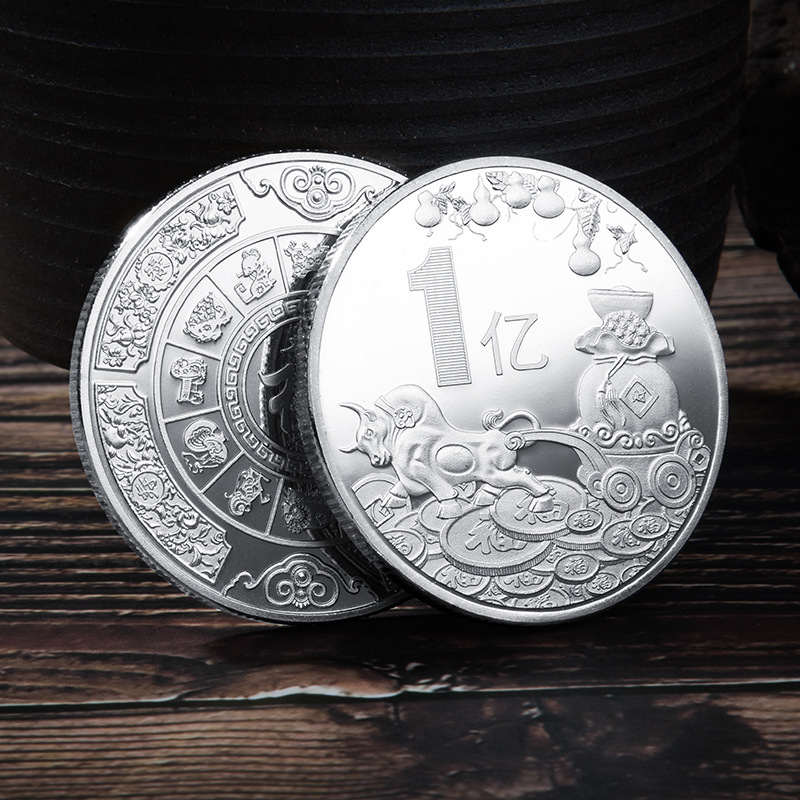 2021牛年金币 一亿金牛送福开运金银币商务礼品金属纪念章现货