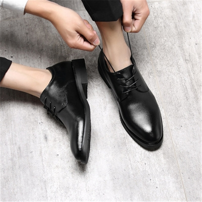 Leather Shoes Men's British Business Casual Shoes Korean Style Trendy Work Shoes Driving Shoes Groomsman Shoes Wedding Shoes