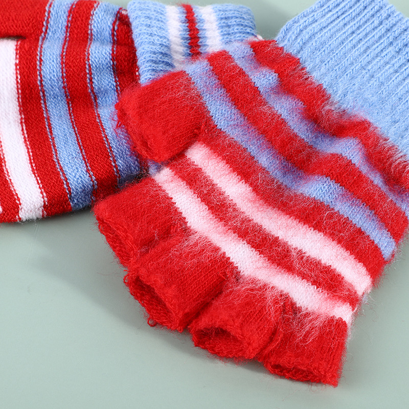 办公打字冬季半指学生写字手套保暖针织线织手套 三色半指-阿里巴巴