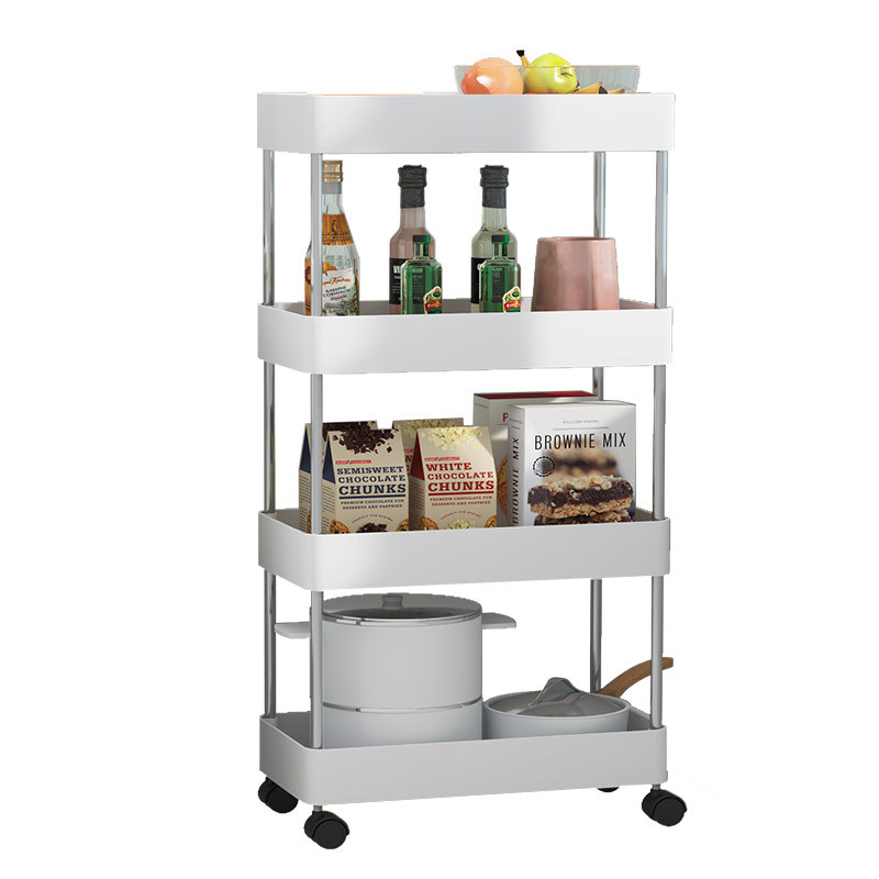 Movable Slit Frame Trolley with Wheels Layered Rack Kitchen Supplies Household Complete Collection Floor Gap Storage Rack