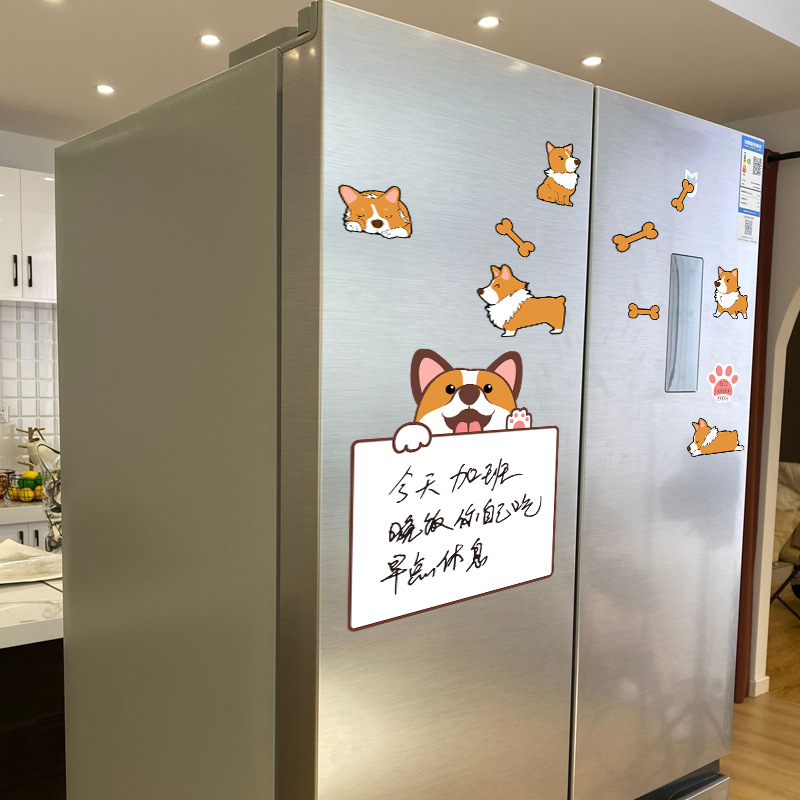 Refrigerator Sticker Magnetic Sticker Cartoon Cute Blackboard Magnetic Sticker Message Board 3d Three-Dimensional Creative Refrigerator Decorative Sticker Sticky Note