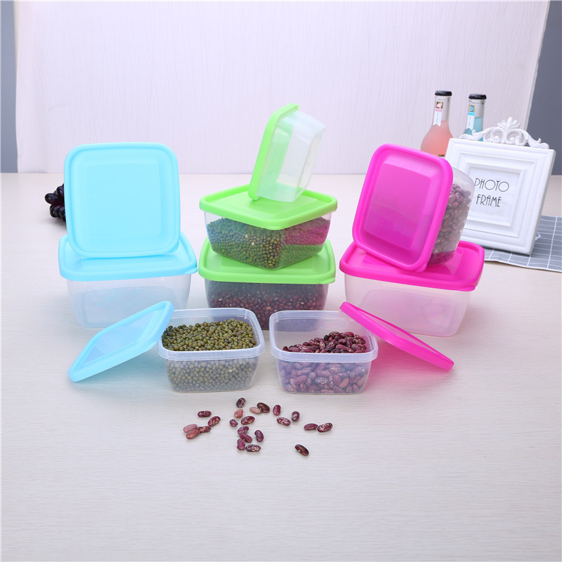 bento square suit lunch box sealed box button factory wholesale plastic food lunch crisper storage box