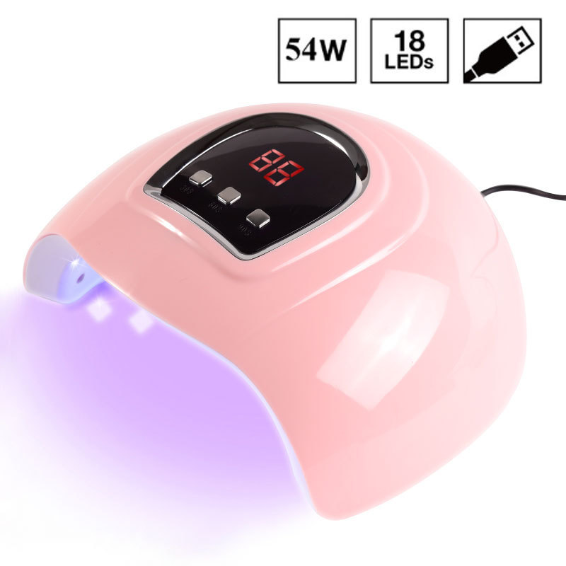 54W Large Space Double Light Source UV Nail Lamp Sun Nail Lamp Pink LED Phototherapy Machine Nail Lamp Phototherapy Machine