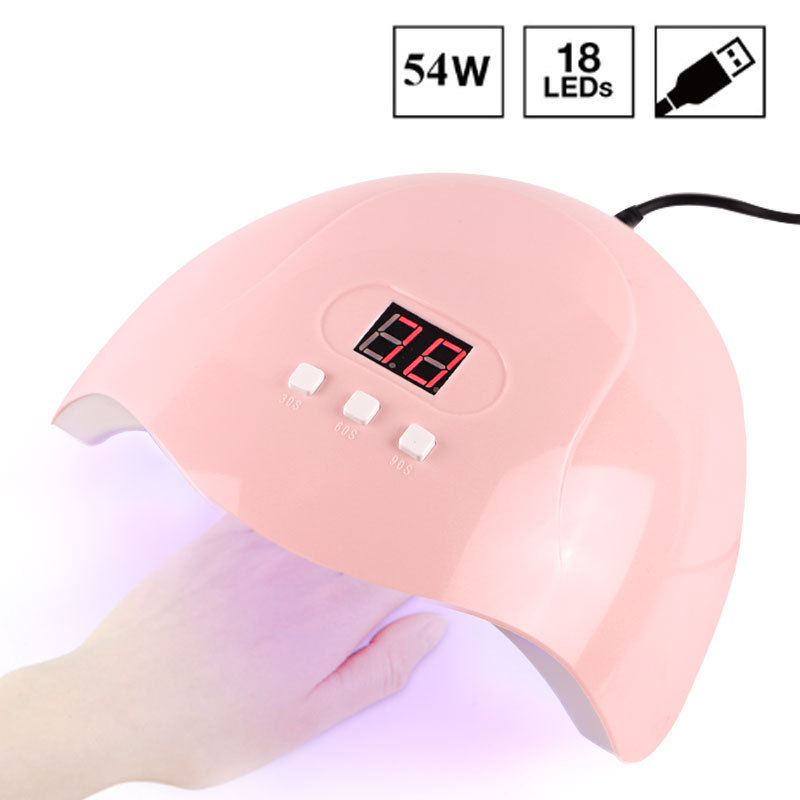 54W Large Space Double Light Source UV Nail Lamp Sun Nail Lamp Pink LED Phototherapy Machine Nail Lamp Phototherapy Machine