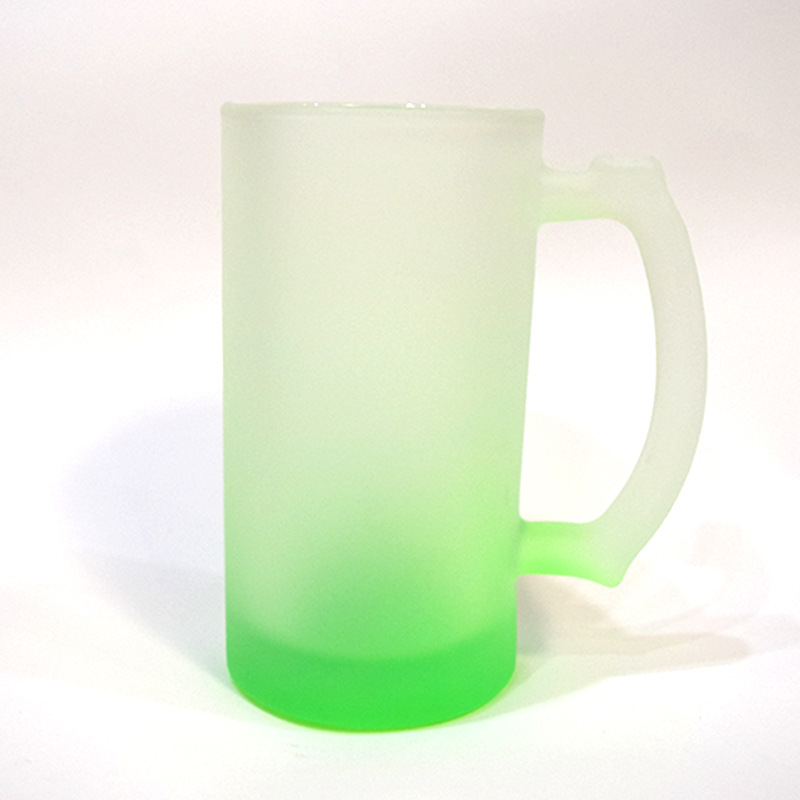 Reliable Quality 16Oz Color Gradient Glass Frosted Colored Cup Printable Logo Advertising Cup Gift Cup Glass Cup