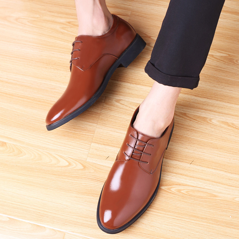 Leather Shoes Men's British Business Casual Shoes Korean Style Trendy Work Shoes Driving Shoes Groomsman Shoes Wedding Shoes