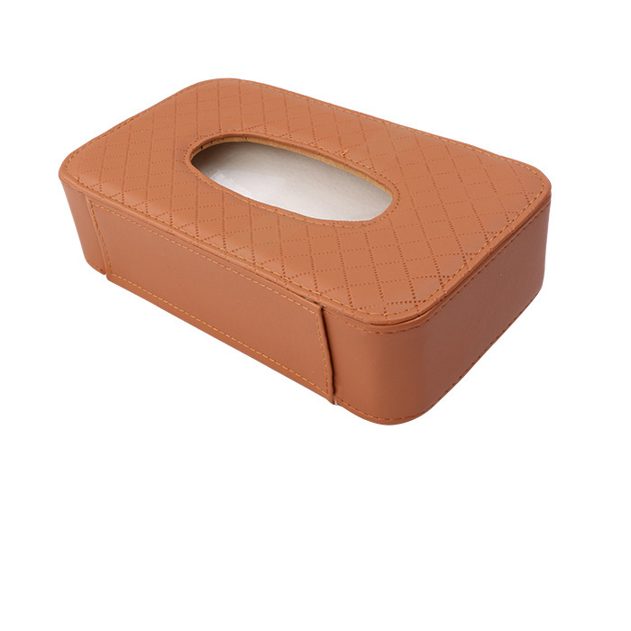 Car Tissue Box Car Tissue Dispenser Car Drawing Paper Bag Creative Multifunctional Leather Sun Visor Chair Back Cross-Border