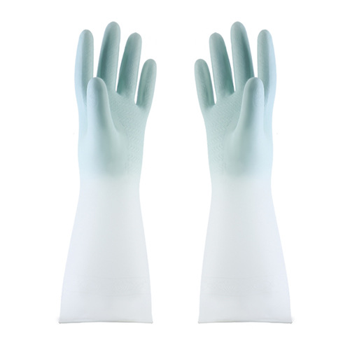 Gradient Color Waterproof Latex Gloves Women's Thin Laundry Household Cleaning Gloves Kitchen Durable Dishwashing Gloves