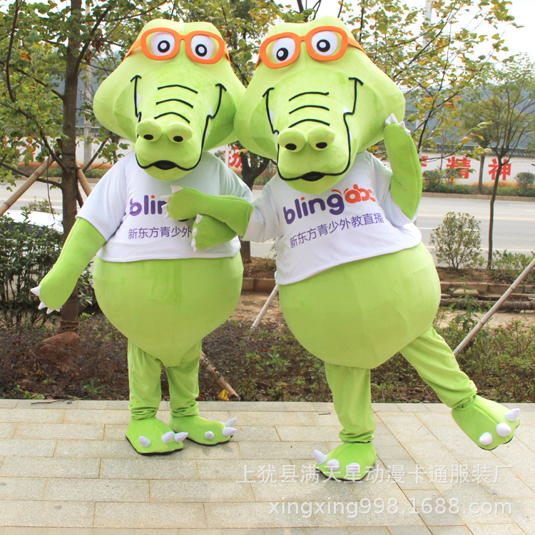 现货动物海洋鳄鱼 人穿可行走玩偶服公仔cosplay表演活动道具服装