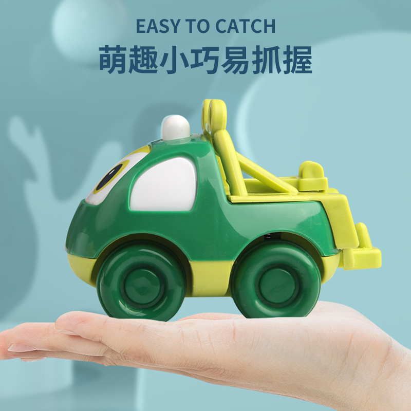 Tiktok Same Q Version Engineering Car Mini Cartoon Pull Back Car Inertia Sliding Early Education Gift Toy