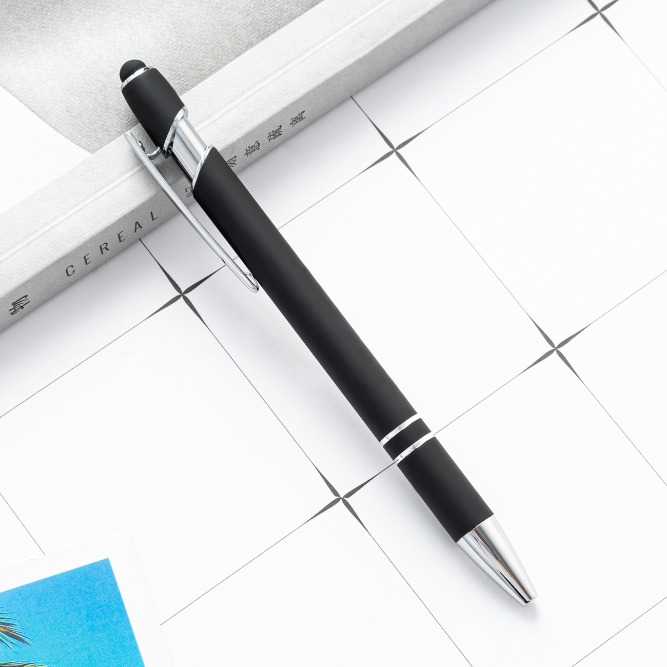 Metal Pressing Pen Aluminum Rod Pen Meiji Pen Capacitor Touch Ball Pen Handwriting Touchscreen Stylus Printing Logo Gift Pen