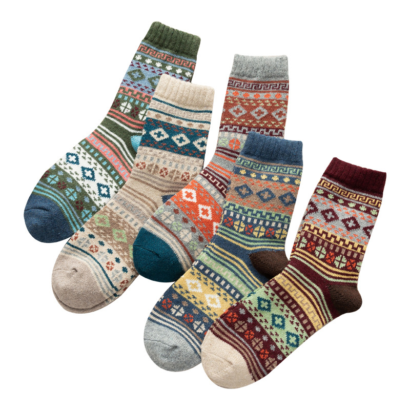 20 Autumn and Winter New Products Wool Socks Thick Warm Ethnic Style Socks Foreign Trade Cross-Border Amazon AliExpress Supply