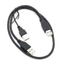 USB2.0移动硬盘数据线三接头公对公 双头供电连接线硬盘盒数据线