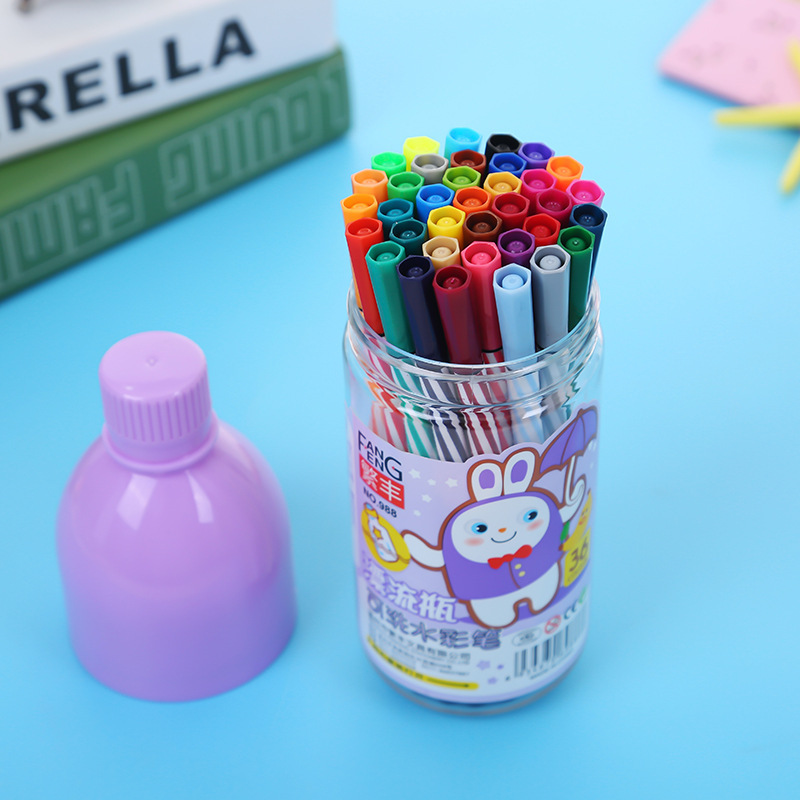 Wholesale Drift Bottle Multi-Color Watercolor Pen Korean Stationery Suit Barrel Student Prize Painting Graffiti Color Brush