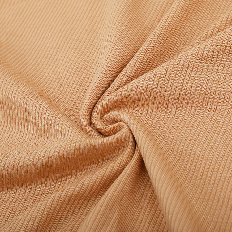 厂家直供针织罗纹布料细坑条棉质透气弹力内衣裤服装打底螺纹面料