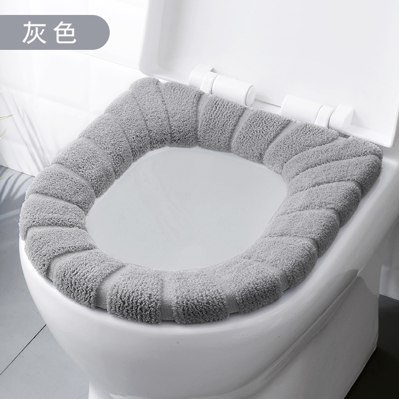 [High-Profile Figure Toilet Mat] Toilet Seat Cover Fleece Lined Padded Warm Keeping Toilet Seat O-Type Toilet Seat Toilet Seat Cover