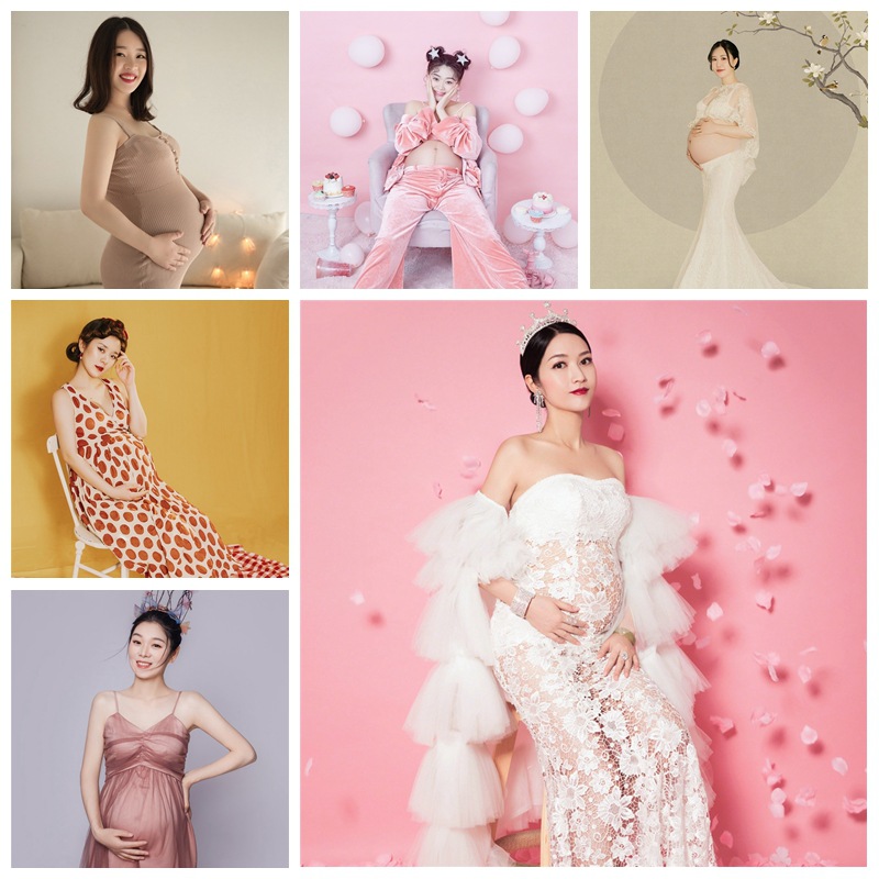新款韩版孕妇照服装妈咪写真照艺术摄影拍照影楼摄影主题服饰孕照