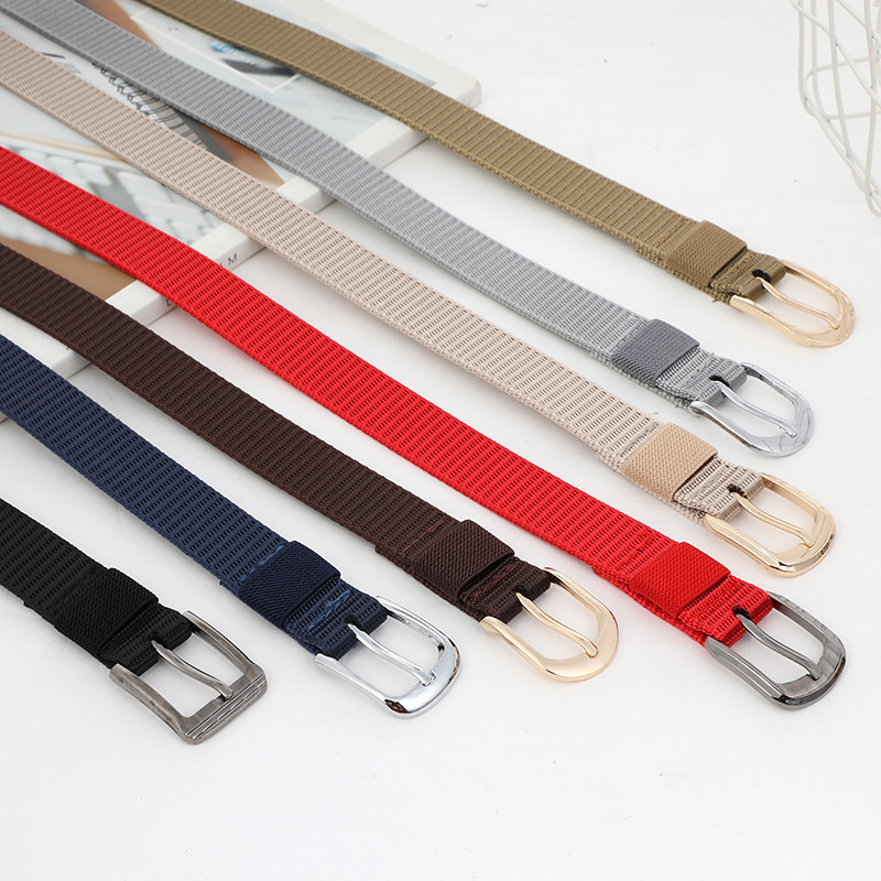 new canvas thin belt women‘s casual nylon pant belt korean style fashion student pin buckle belt in stock wholesale