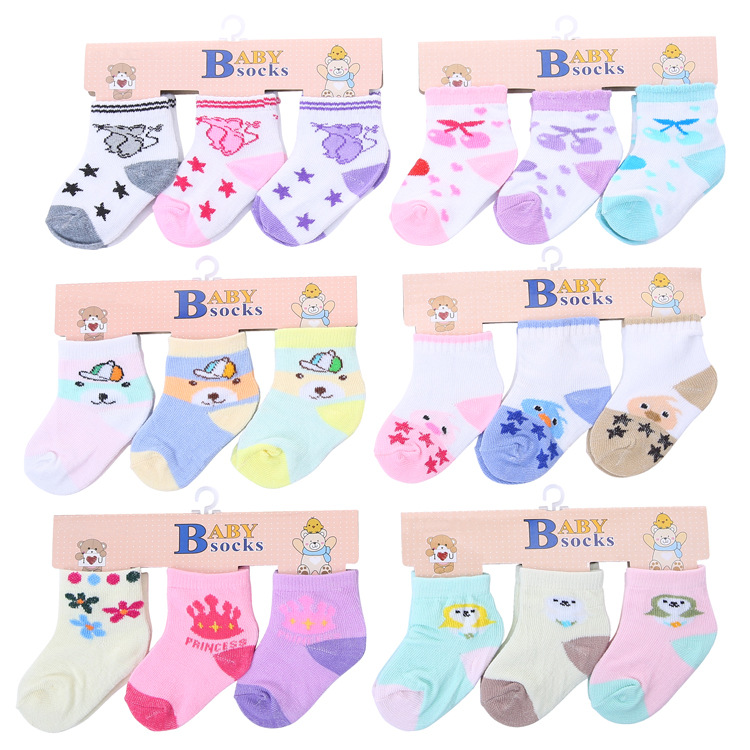 origin supply cute cartoon striped children‘s socks cross-border letters loose feet comfortable baby socks