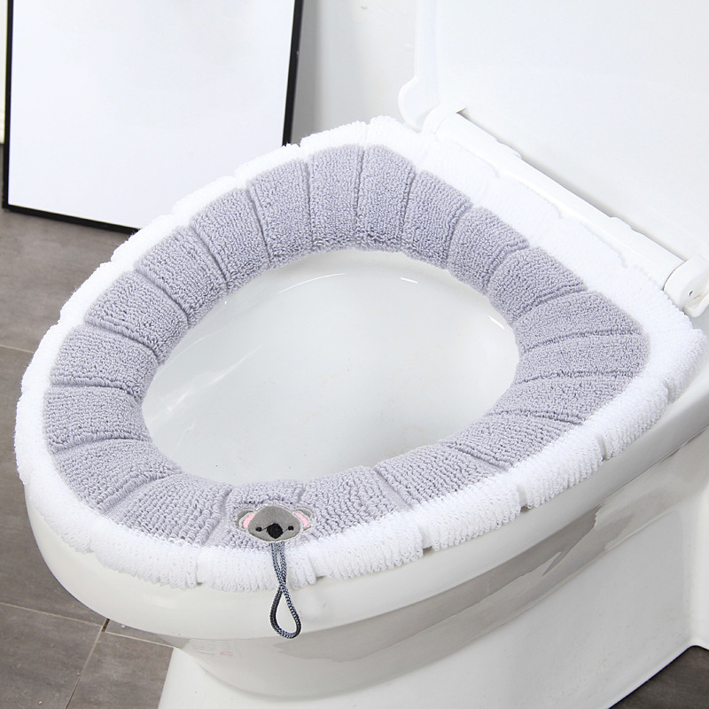 [High-Profile Figure Toilet Mat] Toilet Seat Cover Fleece Lined Padded Warm Keeping Toilet Seat O-Type Toilet Seat Toilet Seat Cover