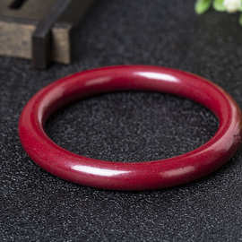 批发正品粗圆条祥云朱砂手镯天然原矿石高含量帝王紫金砂叮当手环