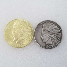 复制工艺品1907印第安人头像 美国鹰洋硬币古玩收藏纪念币