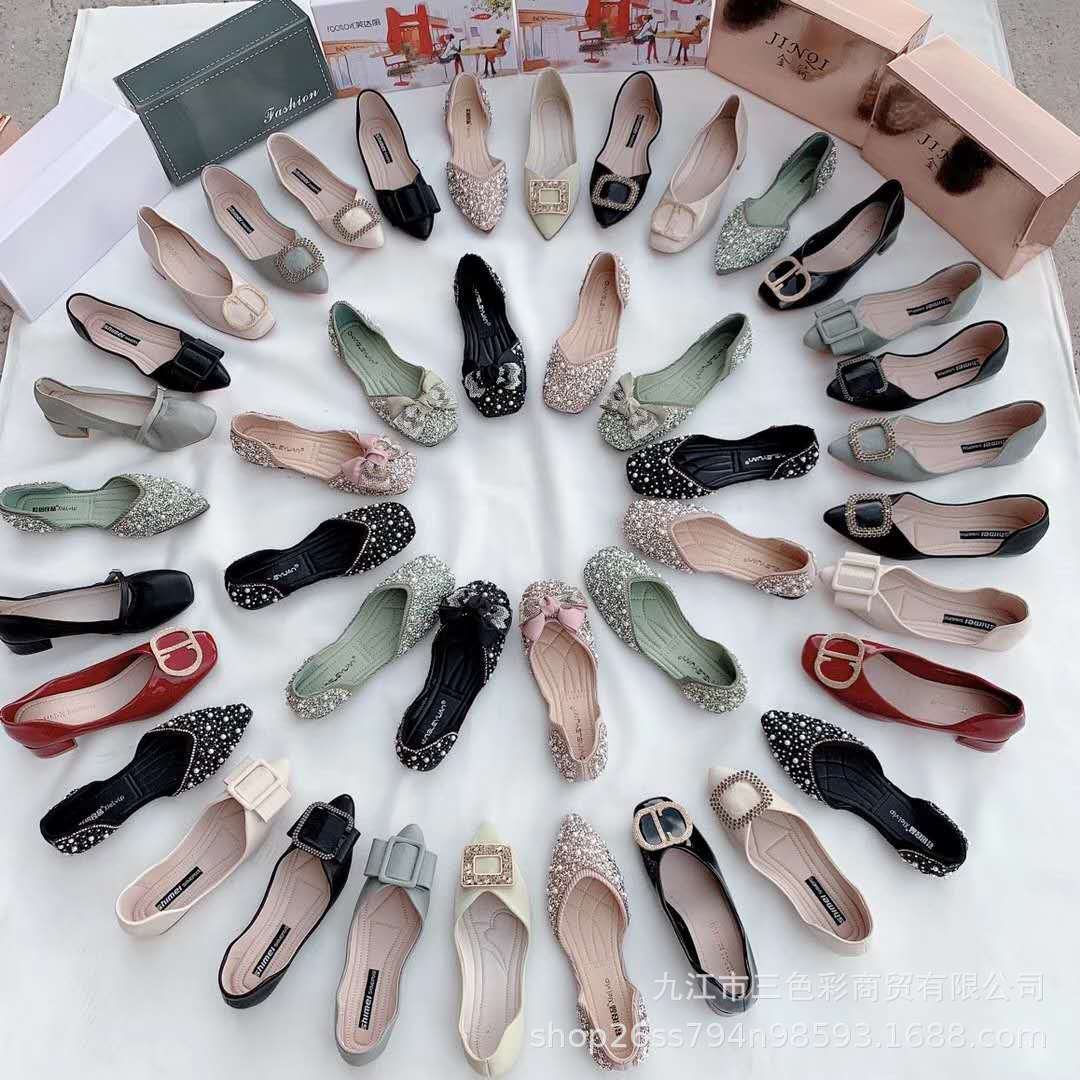 温州品牌女单鞋秋季新款平底孕妇妈妈鞋实体时装女鞋库存尾货批发