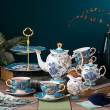 咖啡杯碟套装轻奢骨瓷家用现代花茶杯礼盒北欧陶瓷下午茶具配托盘