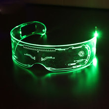 LED发光眼镜助威酒吧派对闪光眼镜 骑行护目科技发光眼镜工厂批发