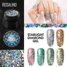 rosalind星耀钻石胶5ML 美甲新款爆闪指甲油胶七彩亮片UV胶芭比胶