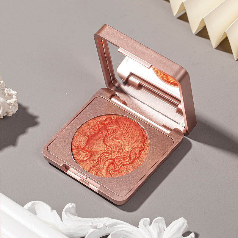 Cde Smart Girl Book Monochrome Blush Natural Nude Makeup Thin and Glittering Orange White Repair Brightening Rouge Compact