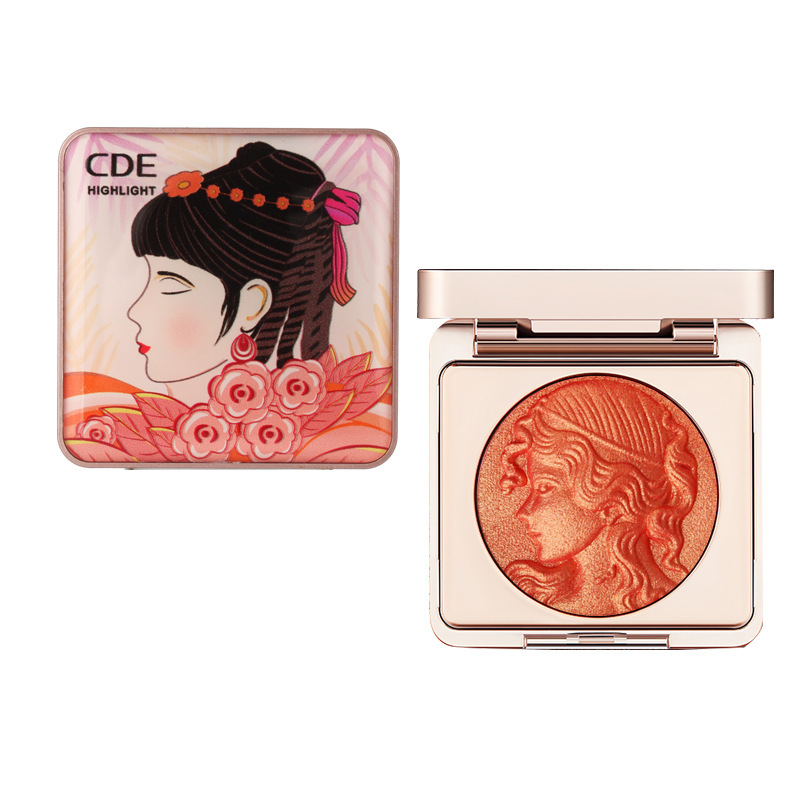 Cde Smart Girl Book Monochrome Blush Natural Nude Makeup Thin and Glittering Orange White Repair Brightening Rouge Compact