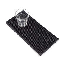 PVC杯垫酒吧垫软胶垫 沥水垫餐桌隔热垫黑色垫现货可印尺寸LOGO