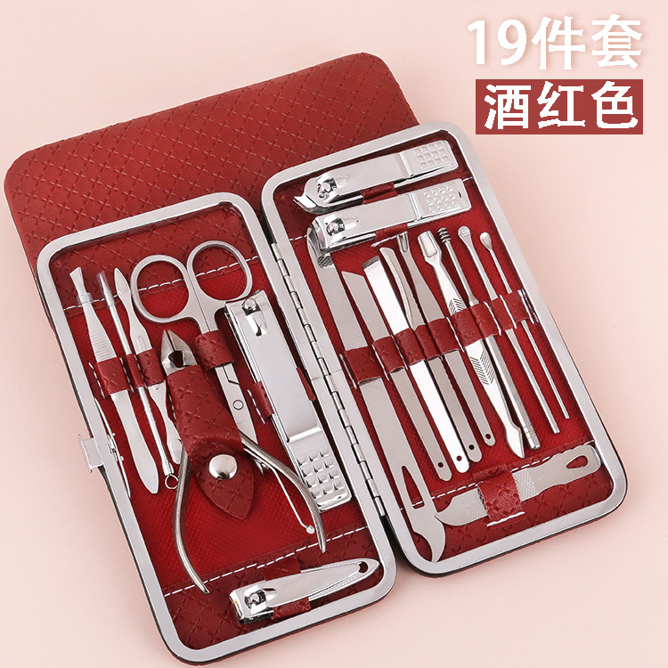 Manicure Set Wholesale Local Gold 19-Piece Set Beauty Manicure Manicure Tools Gift Nail Clippers Nail Clippers Set