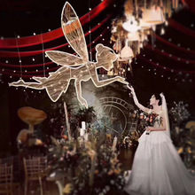 百界新款婚庆道具铁艺精灵摆件婚礼舞台装饰挂件灯婚庆天使吊顶灯