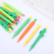 可爱胡萝卜香蕉软硅胶自动铅笔0.50.7mm卡通韩版按动活动自动铅笔