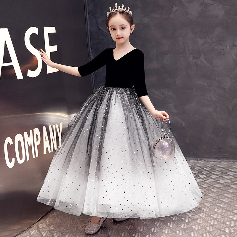儿童生日礼服公主裙花童蓬蓬纱走秀主持人钢琴演出服