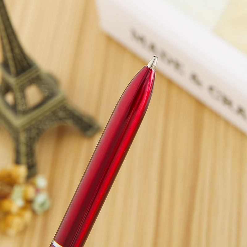 New Heart-Shaped Large Rhinestone Pen Large Diamond Pen Metal Rotary Ballpoint Pen Advertising Gift Pen