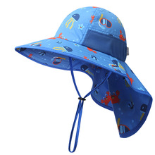 儿童户外帽子夏季防晒遮阳帽男女渔夫帽防紫外线宝宝沙滩帽太阳帽