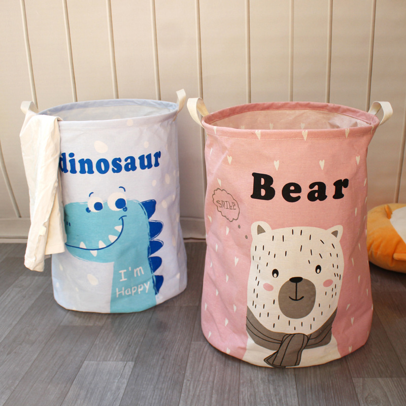 New Fabric Craft Waterproof Foldable Cute Cartoon Dirty Laundry Toy Storage Bucket Laundry Basket Laundry Baskets Basket