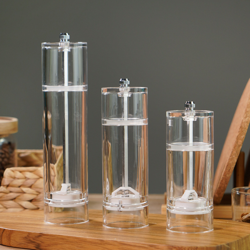 acrylic pepper grinder manual household spice jar pepper salt sea salt mill bottle barbecue pepper cellar wholesale