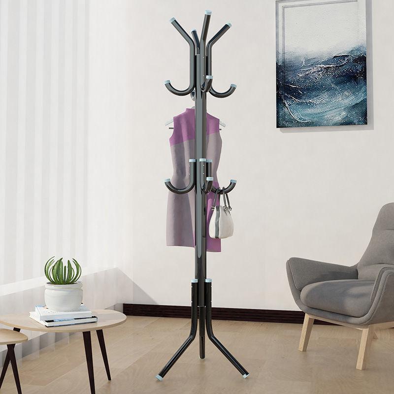 Simple Thickened Coat Rack Floor Iron Clothes Rack Bedroom Clothes Hanger Bag Hanging Rack Single Rod 0819