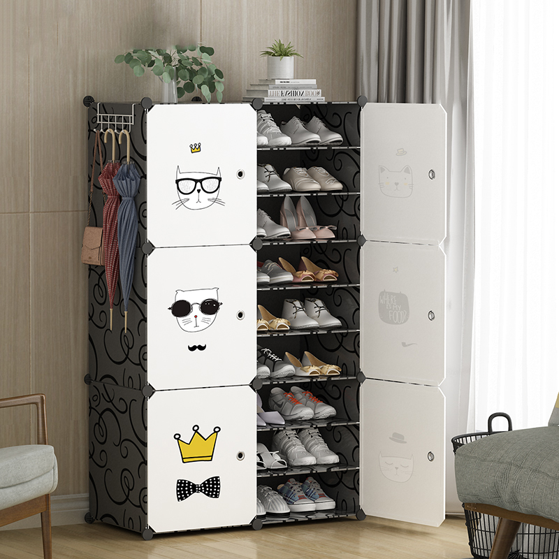 Multi-Layer Shoe Rack Household Dust-Proof Assembly Three-Purpose Shoe Cabinet Economical Dormitory Entrance Storage Cabinet Shoe Rack 0819