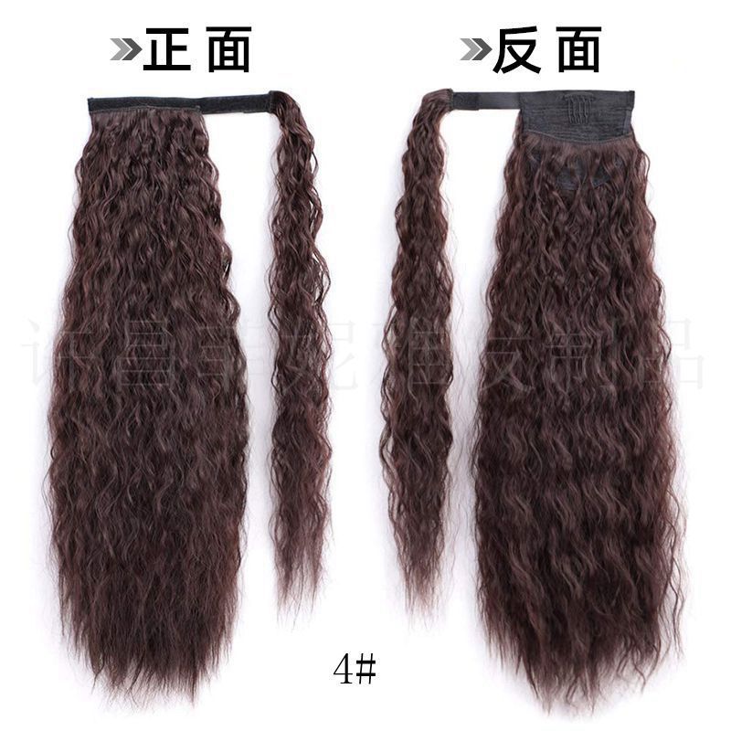 Xuchang Wig European and American Style Wig Velcro Ponytail Wig Female Small Curls plus Pocket Long Curly Hair Ponytail Factory Supply