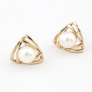 Sterling Silver Needle 2023 New Simple Graceful Pearl Bow Earrings High Sense All Match Pearl Stud Earrings Wholesale